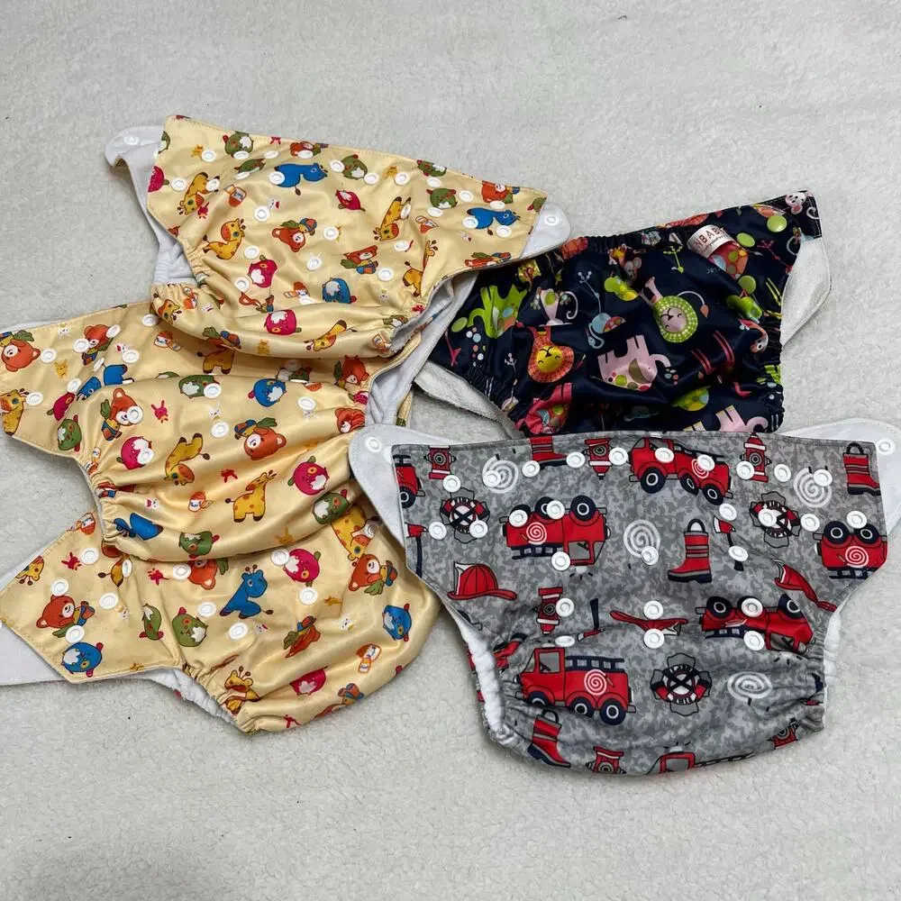 Cloth Diaper Cover Bundle‎ of 5 Snaps Adjustable Fits All